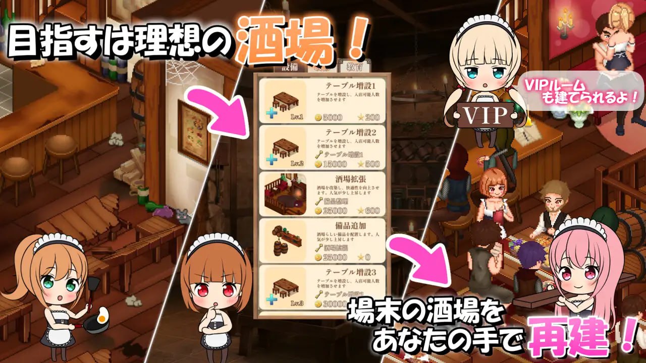 【精品SLG/机翻/像素动态】梦幻酒馆与秘密调教 v1.00【PC/3.2G】