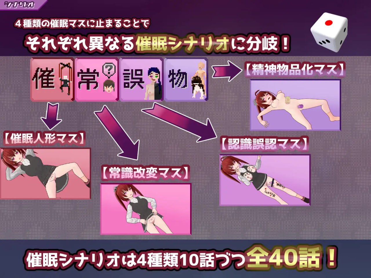 【SLG/AI汉化/MTool】催眠改造双六～催眠人偶・常识改造・认知错乱・精神物品化～【PC+安卓/1.5G】